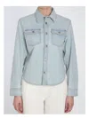 Bottega Veneta Womens Extra Bleached Denim Jacket Light Blue In Blue
