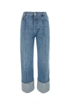 Bottega Veneta Curved Denim Cotton Jeans In Blue