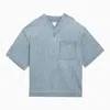 Bottega Veneta Blue Denim Cotton Blouse For Women | Designer Ss24 Collection In Blue