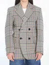 Bottega Veneta Double-breasted Blazer With Structured Cotton Blend In Yellow