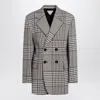 Bottega Veneta Women Double-breasted Checkered Jacket In Structured Cotton In Black