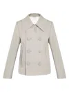 Bottega Veneta Doppelreihige Jacke Mit Spitzem Kragen In Beige