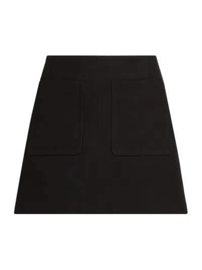 Bottega Veneta Women's Double Cotton A-line Miniskirt In Black