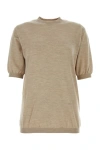Bottega Veneta Short-sleeved Cashmere Pullover In Gray