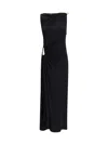 Bottega Veneta Asymmetric Hem Viscose Jersey Dress In Black