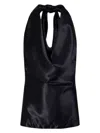 Bottega Veneta Draped Top In Fluid Viscose In Black