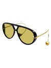 Bottega Veneta Women's Drop 63mm Aviator Sunglasses In Black