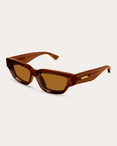 Bottega Veneta Women's Edgy Transparent Cat-eye Sunglasses In Brown