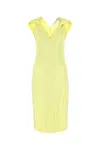 Bottega Veneta Women Embellished Stretch Viscose Blend Dress In Yellow