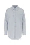 Bottega Veneta Women Embroidered Cotton Blend Shirt In Blue