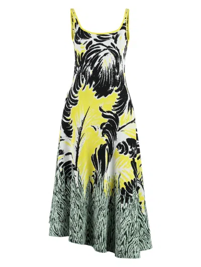 BOTTEGA VENETA WOMEN'S EMBROIDERED JACQUARD DRESS