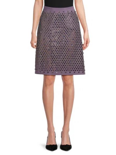 Bottega Veneta Women's Eyelet Skirt In Black