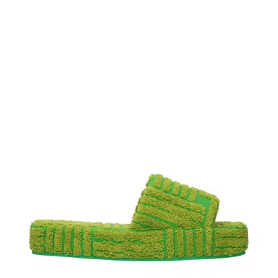 Bottega Veneta Women's Fabric Slippers And Clogs Green/parakeet