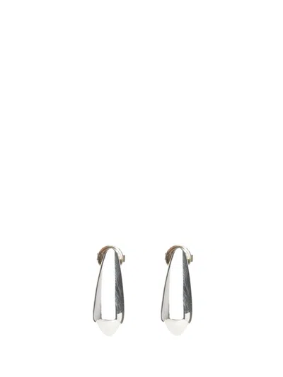 Bottega Veneta Women "fin" Small Earrings In Gray