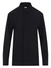 Bottega Veneta Wool Shirt With Buttoned Cuffs And Chest Pocket In Blue