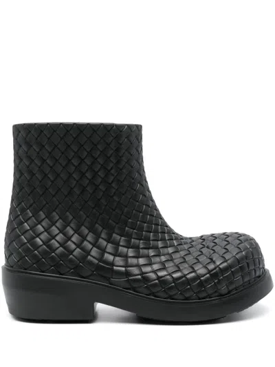 Bottega Veneta Women Fireman Gomma Tutto Intrecciato Stivaletto Pioggia In Multicolor
