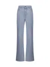 Bottega Veneta Denim Flared Leg Trousers In Blue