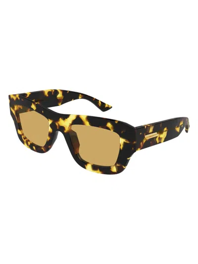 Bottega Veneta Bv1357s Acetate Rectangle Sunglasses In Brown