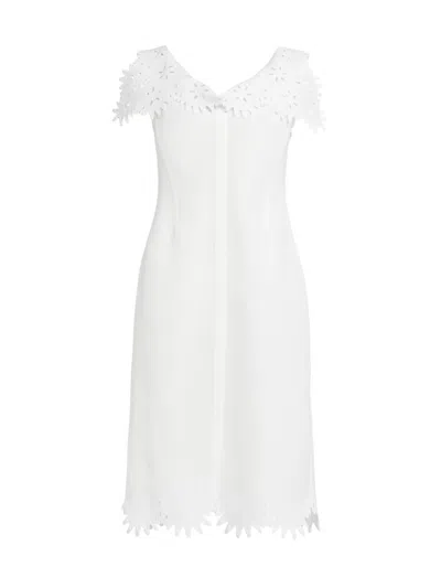 Bottega Veneta Women's Floral Cut-out Midi-dress In White