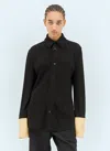 Bottega Veneta Women Black Shirt With Notebook Cuffs In Viscose Woman In Black
