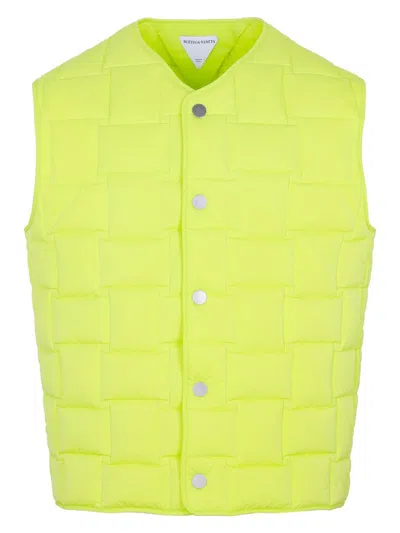 BOTTEGA VENETA WOMEN'S FLUO YELLOW NYLON PADDED VEST