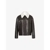 Bottega Veneta Leather Shearling Bomber Jacket In Fondant