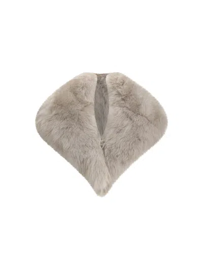 Bottega Veneta Women Fur Scarf In Gray