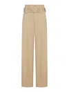Bottega Veneta Gabardine Trousers With Belt In Brown