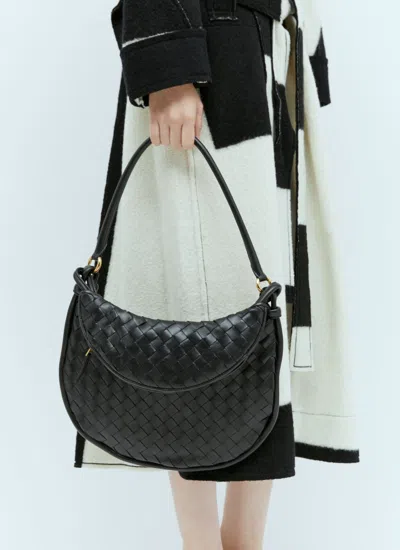 Bottega Veneta Gemelli Medium Shoulder Bag In Black/brass