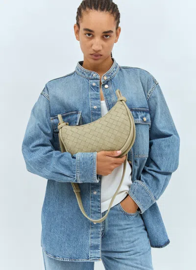 Bottega Veneta Gemelli Messenger Leather Cross-body Bag In Khaki