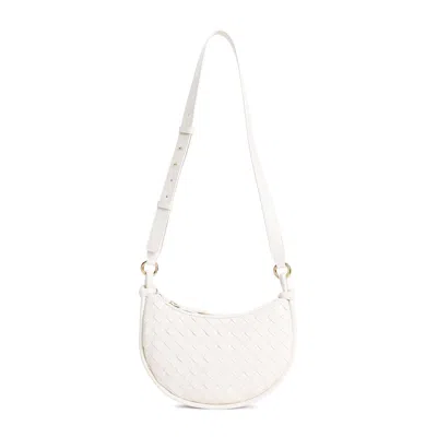 Bottega Veneta Gemelli Messenger Crossbody Bag In White