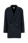 Bottega Veneta Subtle Stripe Double-breasted Wool Jacket In Blue