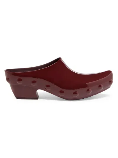 Bottega Veneta Gondola Rubber Clog Mules In Burgundy