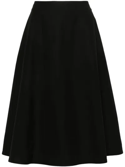 Bottega Veneta Women Gonna Midi Svasata In Black