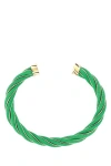 Bottega Veneta Twist Cuff Bracelet In Green