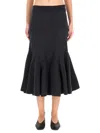 Bottega Veneta Cashmere Midi Skirt In Gray