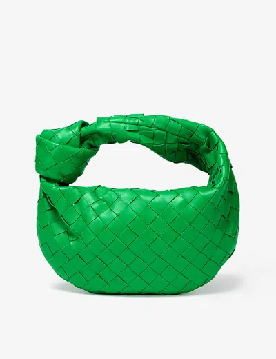 Bottega Veneta Womens Parakeet-gold Mini Jodie Intrecciato Leather Top-handle Bag In Green