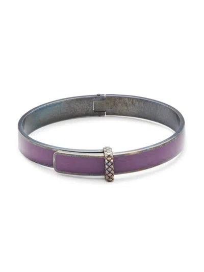 Bottega Veneta Women's Gunmetal-tone Bracelet In Purple
