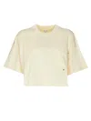 Bottega Veneta Jersey Cropped T-shirt With V Pocket In Multicolor