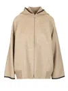 Bottega Veneta Women Hooded Jacket In Gray