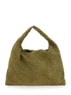Bottega Veneta Women 'hop' Green Large Shoulder Bag With Intrecciato Motif And Magnetic Closure In S In Green