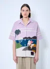 Bottega Veneta Intarsia Knit Shirt In Pink