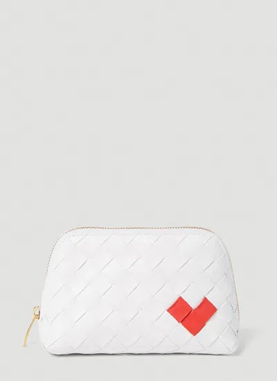 Bottega Veneta Women Intrecciato Beauty Pouch In White