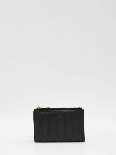 Bottega Veneta Women Intrecciato Bi-folod Medium Wallet In Black
