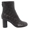 Bottega Veneta Atomic 75 Intrecciato Leather Ankle Boots In Brown