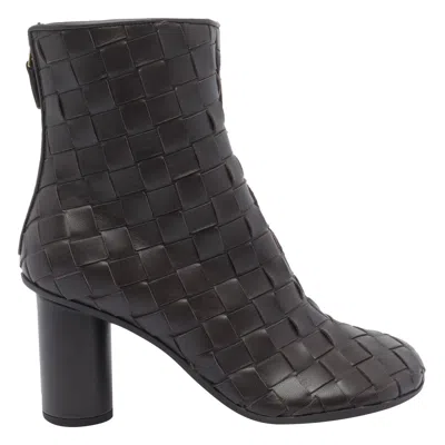 Bottega Veneta Women Intrecciato Booties In Brown