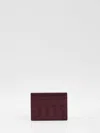 Bottega Veneta Barolo Color Card Holder In Intrecciato In Burgundy