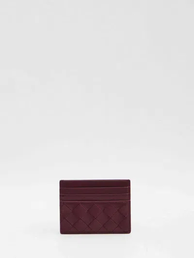 Bottega Veneta Women Intrecciato Card Holder In Burgundy