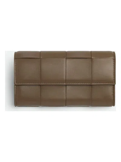Bottega Veneta Portafoglio Cassette Grande Con Patta In Grey
