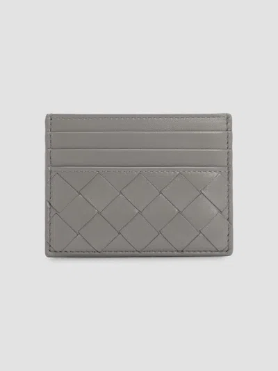 Bottega Veneta Women's Intrecciato Leather Card Case In Basalt Lava